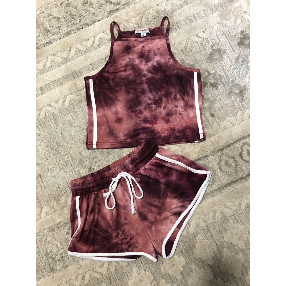 Woman's 2 Piece Tye Dye Short Set Size Small